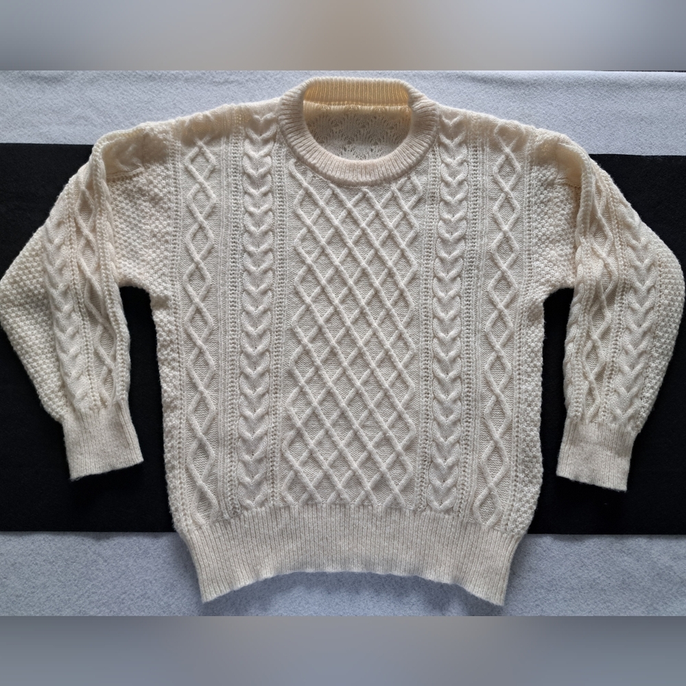 Classic Preppy Knit Sweater in Cream - Picture 2 of 11